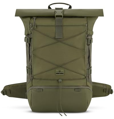 Johnny Urban Reiserucksack Damen & Herren Grün - Allen Travel XL - 48L Rolltop Rucksack Groß - Idealer Backpack für Reisen Ausflüge Trips - Wasserabweisend