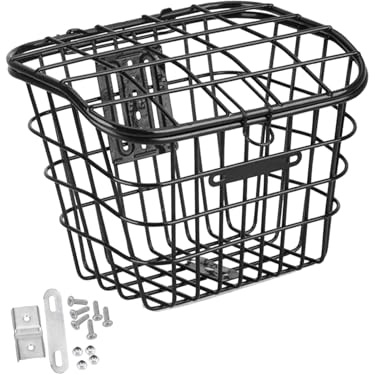 LOVIVER Cestino per Bici, Cestino portaoggetti per Manubrio Anteriore della Bicicletta con Coperchio, Cestino per Cani Appeso per Bici da Viaggio, Bici da, Nero