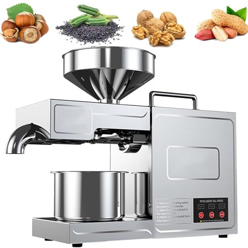 1500W Presse à Huile Automatique, Presse à Huile électrique à Froid/Chaud, Presse à Huile en Acier Inoxydable, Huile d'olive, Huile De Noix De Coco, Huile De Colza