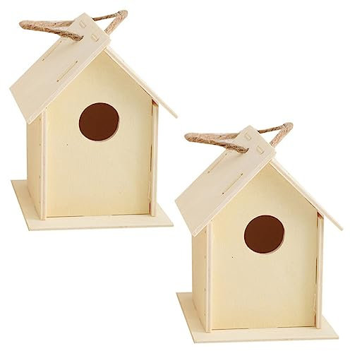 Happyyami 2stücke Holz Vogelhaus Teiliges Bastelset Für Unvollendete Vogelhäuser Aus Holz Für Kreative Heimdekoration Für Garten Und Bastelprojekte