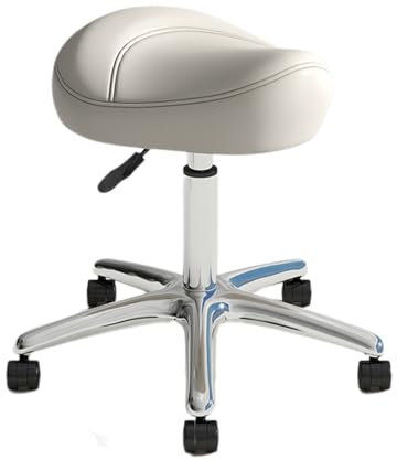 Sattelhocker mit Rädern, Rollstuhl, ergonomischer Rollsattelhocker, Verstellbarer Zeichenhocker, Massage-Spa-Hocker für Küche, Salon, Bar, Büro, Massage, A2, B1
