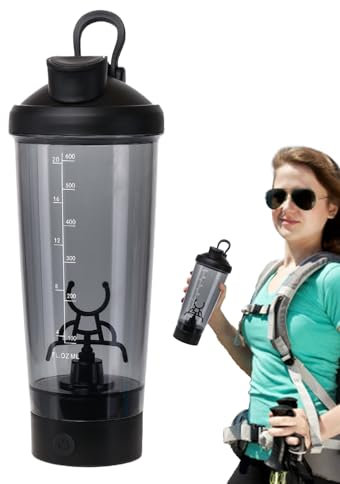 Batidora de proteínas en polvo, botella mezcladora de gimnasio, botella eléctrica portátil a prueba de fugas de 23 onzas para deportes, fitness, gimnasio, entrenamiento, viajes