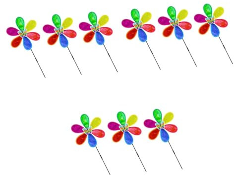 TOYANDONA 9pièces Windmill Toy avec Motif Insecte Décoration Extérieure Colorée pour Jardin Et Fête Style Aléatoire