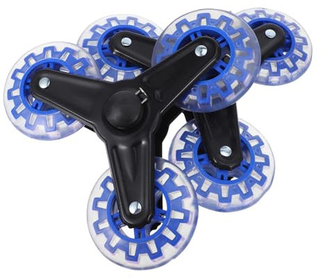OSALADI Roues Escalade Triangulaires Fer Bleu Rechange pour Chariot Courses Pliant Maniabilité Fluide Et Solide pour Caddie Utilitaire