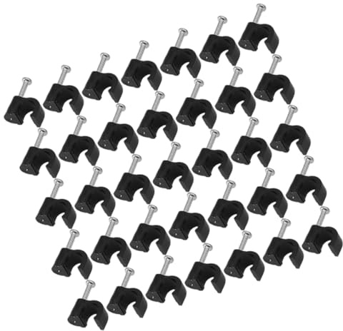CIYODO Agrafes de Câble Noires en Acier et Plastique pour Organiser Fils Ethernet et Tv, 400 Pièces Isolation, Clips de Fixation pour Câbles Électriques