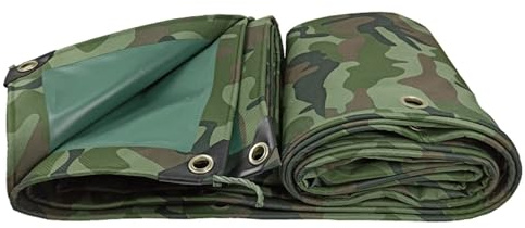 Outdoor Camo Tarpaulin Thick Canvas Tarp Tent Camouflage Camping Tarp Sheet Cover with Grommets, Fishing Garden Ground Sheet(1x3m)