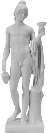 Ganimede Cup Bearer of the Gods, statua in marmo fuso mitologia greca, scultura fatta a mano di qualità museale, 31 cm