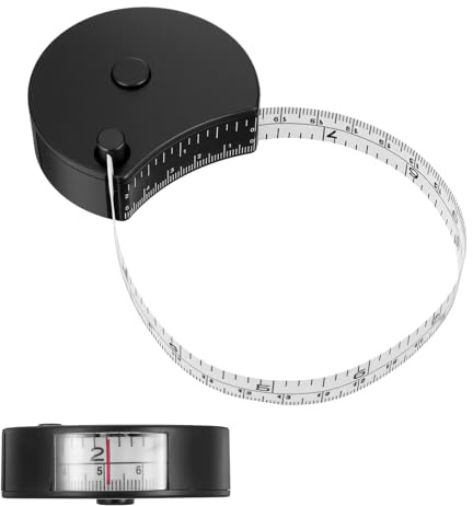 Ouligay Kroppsmätband, mjukt måttband för kroppsmätningar, 150 cm måttbandskropp, svart exakt kroppsmått för fitness, skräddare, sömnad (svart, 1 stycken)