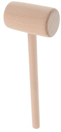 OSALADI Wooden Mallet Hammer for Woodworking and Leather Crafts Medium Beech DIY Tool with Balanced Head and Natural Grain Finish Versatile Craft Tool for Precision Carving and Home
