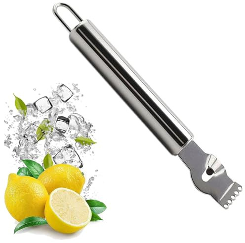 Lemon Stainless Steel Zester Grater Orange Citrus Kitchen Peeler Tool with Channel Knife, Stainless Steel - Premium Chef Tool Handheld Fruit Orange Peeler Kitchen Tools