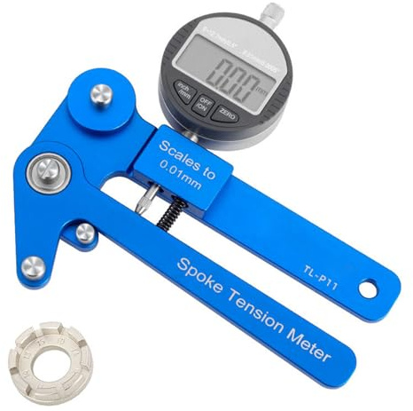 Tester di tensione portatile per raggi di bicicletta, strumento di tensione ergonomico per ruote di bicicletta con vari tipi di biciclette e strumento professionale per tracciare biciclette