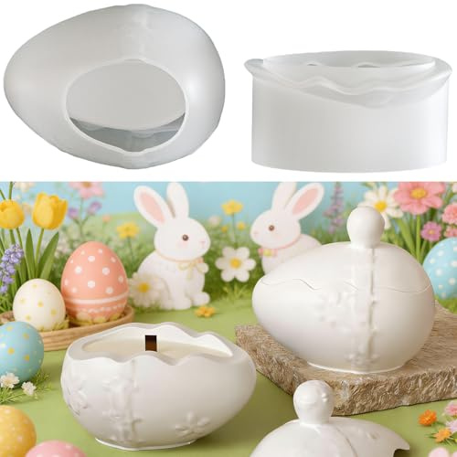 ALEFBET Silikonform Eier, Silikonformen Gießformen Ostern,Silikonformen Ostereier, Silikon Gießform Ostern Kerzenhalter Y5447