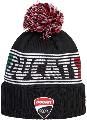 New Era Ducati Cuff Bobble Bommelmütze Beanie Wintermütze