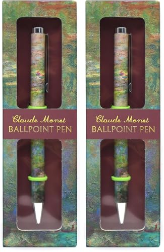 Robert Frederick Monet Waterlilies Pen in Gift Box | Black Ink Twist Nib | Stylish Writing Pen | Elegant Stationery Gift (Pack of 2)