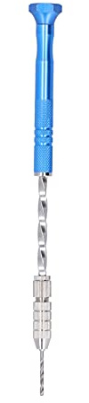 Aramox Taladro Manual Taladro de Joyería de Acero Inoxidable 19 Cm con 10 Brocas para Perforar y Tallar Azul Herramienta de Perforación de Mano para Trabajar la Madera Modelos de Bricolaje Plástico