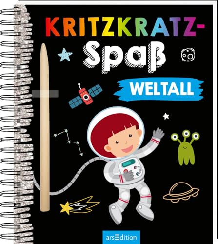 Kritzkratz-Spaß Weltall: Kreativer Kratzelspaß mit Malideen und Holzstift für Kinder ab 5 Jahren