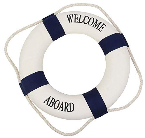 Nautische Boje aus Schaumstoff, Boot, Wanddekoration, Türdekoration, Ornament, Zuhause, Restaurant, Kindergarten, Wandbehang, Dekoration, Marineblau, 45 cm