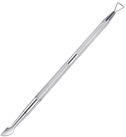 Ynr Vernis Gel Solvant Outil Cuticule Grattoir Cuticule Pousse-Clou Ongle Outils pour Gel Ongles, 410 Acier Inoxydable, Argent
