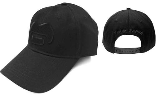 Frank Zappa Cappellino da Baseball Nero Moustache Nuovo Ufficiale Nero Strapback Size One Size