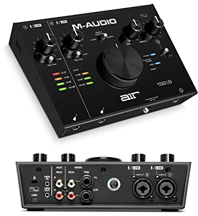 M-Audio AIR 192x8 USB C MIDI Audio Interface for Recording Music, Vocal, Guitar with Studio Quality, 2 XLR in, RCA outs and Music Production Software