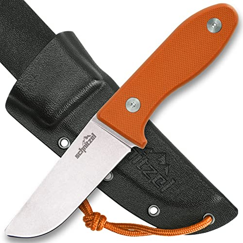 SCHNITZEL UNU, barnkniv snidkniv och utomhuskniv för barn, vass med Kydex sköte och bälthållare, div färger (röd)