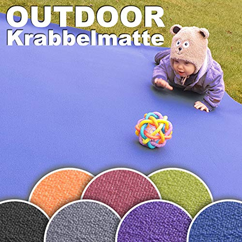 Wunschkind Outdoor Krabbelmatte | Krabbelunterlage | Made in Germany | Anti-Rutsch | 160x300 cm Lila