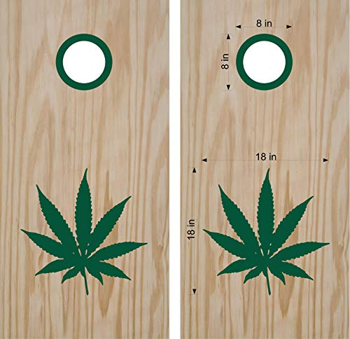 Cornhole Board Decals Marijuana 420 Stickers Bean Bag Toss Tailgating Games Set