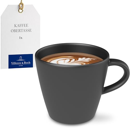 Villeroy & Boch – Manufacture Kaffeetasse Schwarz, Spülmaschinenfest, Mikrowellensicher, Tasse, Kaffeetasse, Trinkgeschirr, Becher, Premium Porzellan