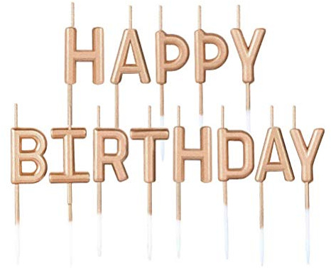 Alles Gute zum Geburtstag Kerzen Set,Metallic Happy Birthday Buchstaben Kerzen Kuchen Cupcake Topper Geburtstagskerzen für Hochzeit Geburtstagsfeier Kuchen Dekorationen Lieferungen Gold