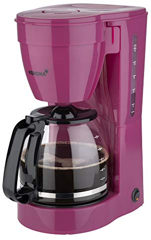 Korona 10119 Kaffeemaschine | Filter Kaffeeautomat für 12 Tassen Kaffee | Kanne aus Glas | Lila | 800 Watt, berry
