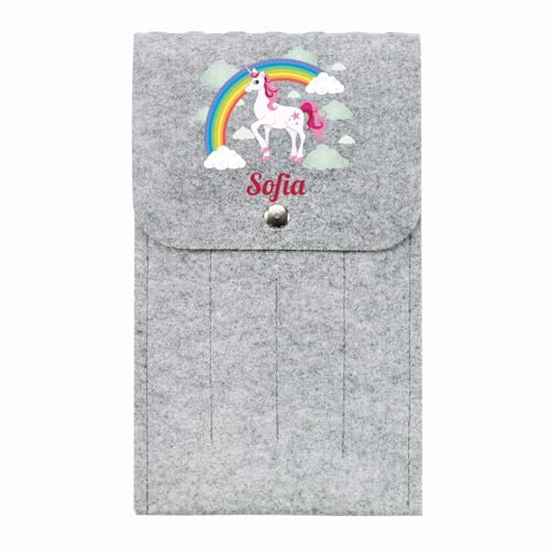 Striefchen® Bestecktasche Filz Einhorn mit Name Ihres Kindes