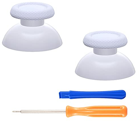 eXtremeRate Joystick Aufsätze für ps5 Thumbsticks für ps4 Controller Kappen Thumbstick Analogstick Ersatz-Sticks Schraubendreher für ps5 Zubehör für ps4 Pro Slim Controller(Weiß)