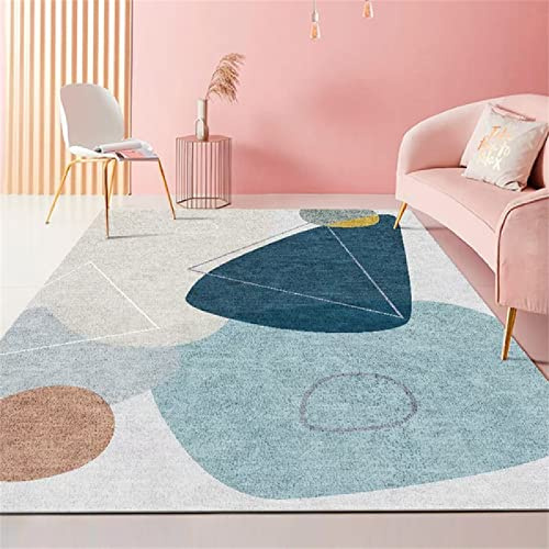 RUGMRZ Tische Wohnzimmer Weicher Teppich Teppich Reinigung Kinderteppich blau Wohnzimmer Schlafzimmerbereich Teppich Heimtextilien Kinderteppich Mädchen 120X160cm