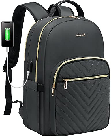 LOVEVOOK Laptop Backpack for Women 15.6 Inch, Womens Backpacks for Work Business Travel School College With USB Charging Port, Lightweight Back Pack Computer Rucksack-Dark Gray