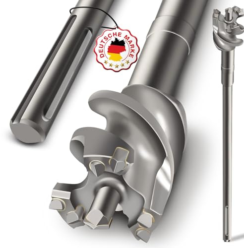 SCHWABENBACH® SDS Max Broca de perforación 55 mm x 600 mm - Ideal para agujeros profundos de pared, 3 superficies, 6 puntas de corte - Broca de albañilería - Longitud 55 x 600 mm