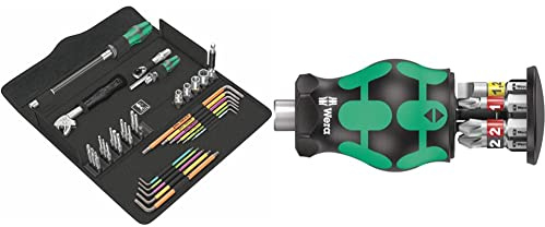 Wera 05134013001 Kraftform Kompakt F 1 screwdriving Tool Set for Window Builders, 35 Pieces & Kraftform Kompakt Stubby Magazine 2, 6 Pieces, 05008874001