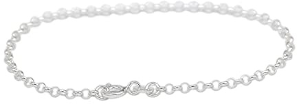 Genuine 925 Sterling Silver Rolo Belcher Bracelet, 2.5mm Width, sizes 6.5 and 7.5 Inches, Minimalist Bracelet, Silver Chain, Everyday Jewellery, Gift for Her, Birthday gift, Everyday Jewellery