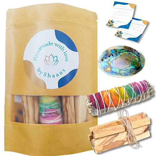 Sauge Blanche Chakra + Palo Santo + Coquille d'Ormeau │Bâton Sauge à Brûler Encens │Sauge de Californie Salvia Apiana | Qualité Supérieure Premium + Ebook Pratique