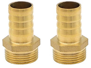 YDHfdc 2 Piezas Conector de Manguera de Púas de Latón 19mm Conector Manguera G3/4 Rosca Externa Adaptador Manguera para Tuberías de Agua, Combustible y Aire