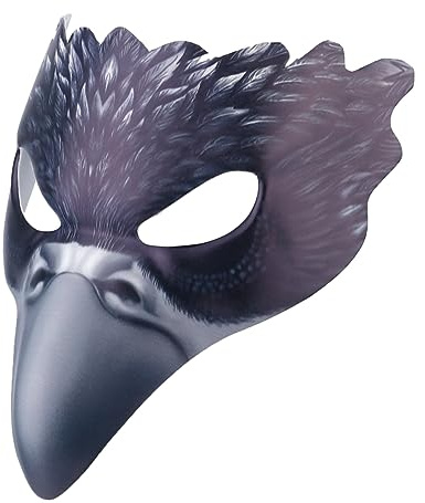 LIFKOME Masque De Corbeau D'Animal De Bal De Mascarade Demi-Masque D'Oiseau De Fête De Carnaval Eva En Cuir De Maquillage D'Halloween