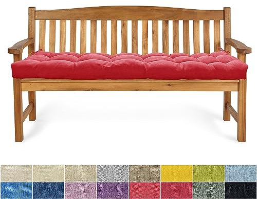 PHUSTJKL Bankauflage Bankkissen 115X50X6CM Sitzkissen für Bank rutschfeste Bankpolster Gartenbankkissen Rückenkissen Schaukel Stuhlkissen für Outdoor/Indoor Gartenmöbel Terrasse-Hellrot