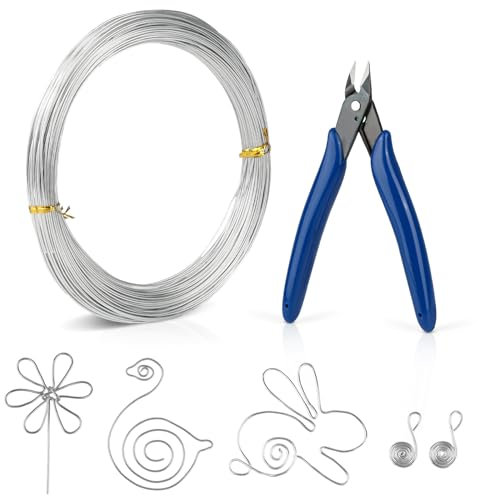 1mm Aluminum Craft Wire, 165 Feet/40M Bendable Metal Wire for Sculpting, Bike Modelling Skeleton Crafting Floral Making, Jewelry Making, Wire Weaving and Wrapping