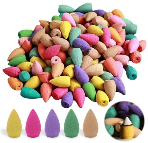 ZOCONE 150 PCS Conos de Incienso Natural de Sándalo con Reflujo Aromático - Varios Estilos de Fragancias para Dormitorio, Baño, Oficina y Habitación