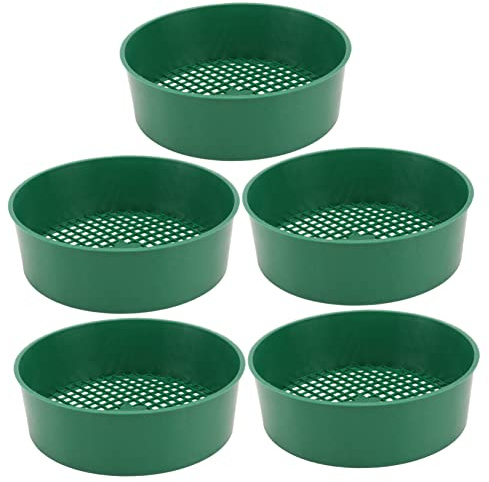 CIYODO Soil Sieve Set 6.29In Plastic Mesh Sieve for Gardening Soil Filtering and Sifting Lightweight Planting Tool Reusable Hand Tools 5 Pack