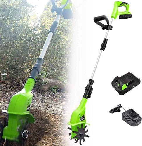 JSY Escarificadores Rotocultivador eléctrico inalámbrico portátil de 20V for Jardines y huertos con cultivador de Suelo eléctrico de Empuje Manual. Cultivadores rotativos, Jardines, Campos
