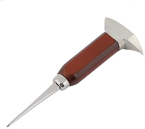 Oubit Ice Pick Stainless Steel, Ice Picks for Breaking Ice, Ice Chisel with Wood Handle, Ice Picks for Kitchen, Bars, Bartender, Best Ice Carving Tools (short)