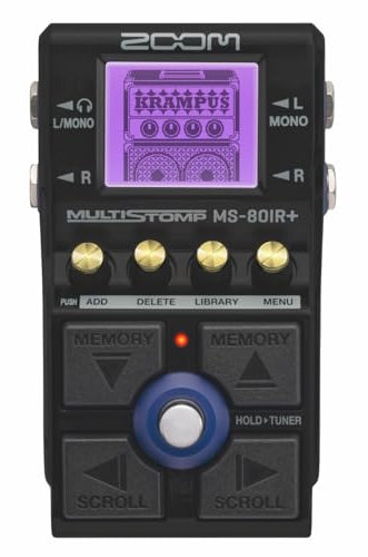 ZOOM MS-80IR+ MultiStomp Gitarren-Multi-Effektpedal, Amp-Modeling berühmter Gitarrenverstärker, Vorverstärker, Boxen, Effekte, Reverb, EQ, Noise Gate, Delay, schwarz