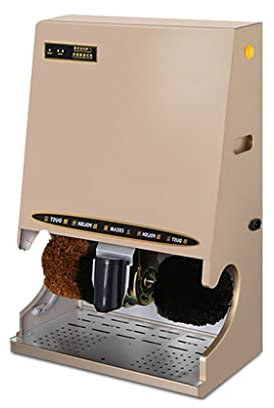 Commercial Vertical Shoe Polisher, Automatic Induction Shoe Polishing Machine, Electric Shoe Brush al Polishing, Shoe Brushes Silent Rotation, for Hotel Lobby Electric Shoe Polisher (Gold)