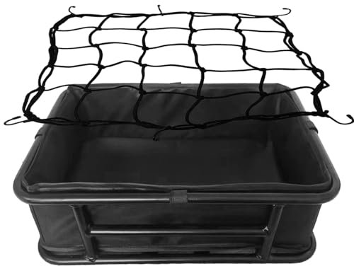 Hapivida Rear Bicycles Basket, Heavy Duty Metal Bikes Cargo Rack with Net and Liner for Adult Men Women Electric Bikes Cycling and Delivery Accessories