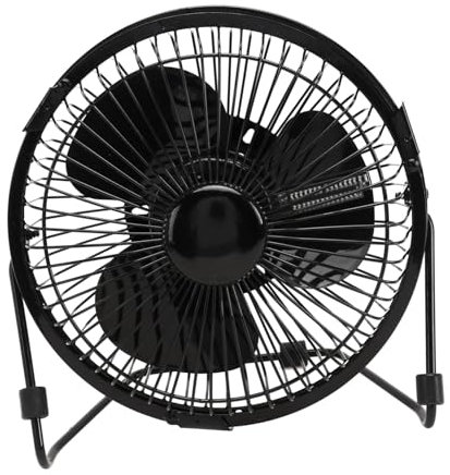 Mikikit Kleiner Usb Lüfter Mit Led Uhr Tragbarer Metall Tischventilator Geräuschloser Desktop Ventilator Mit Echtzeitanzeige Für Büro Zuhause Und Reisen
